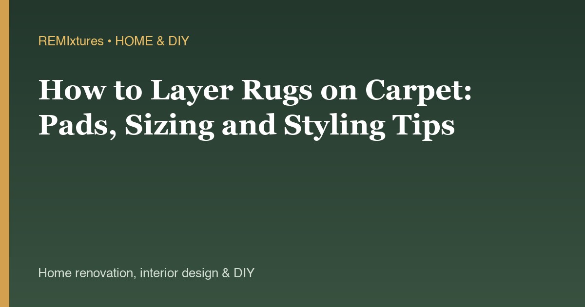 How to Layer Rugs on Carpet: Pads, Sizing and Styling Tips