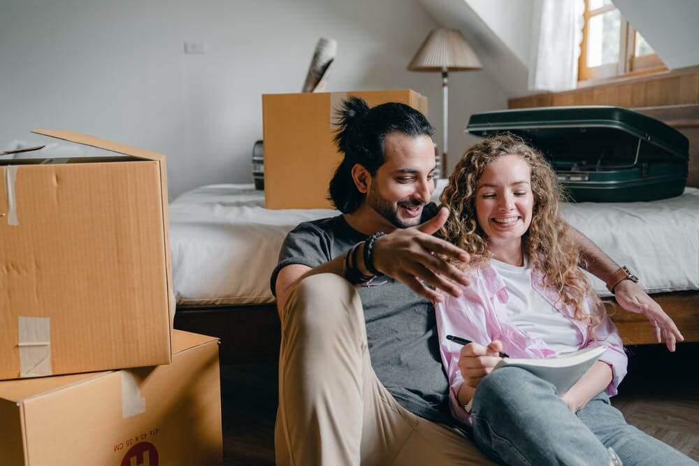 a man and a woman sitting on a couch