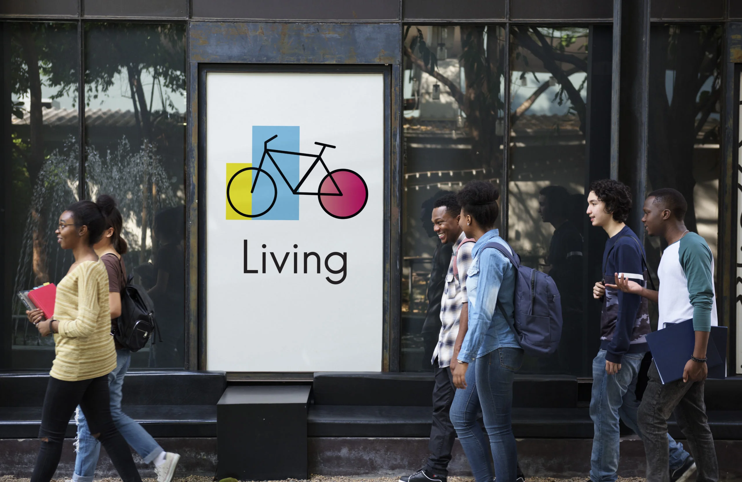 people standing outside a building