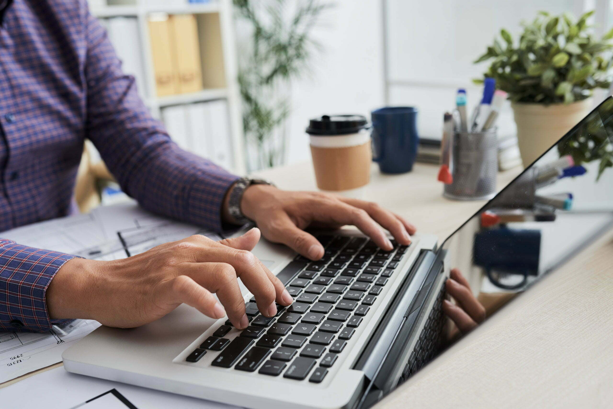 a person working on a laptop