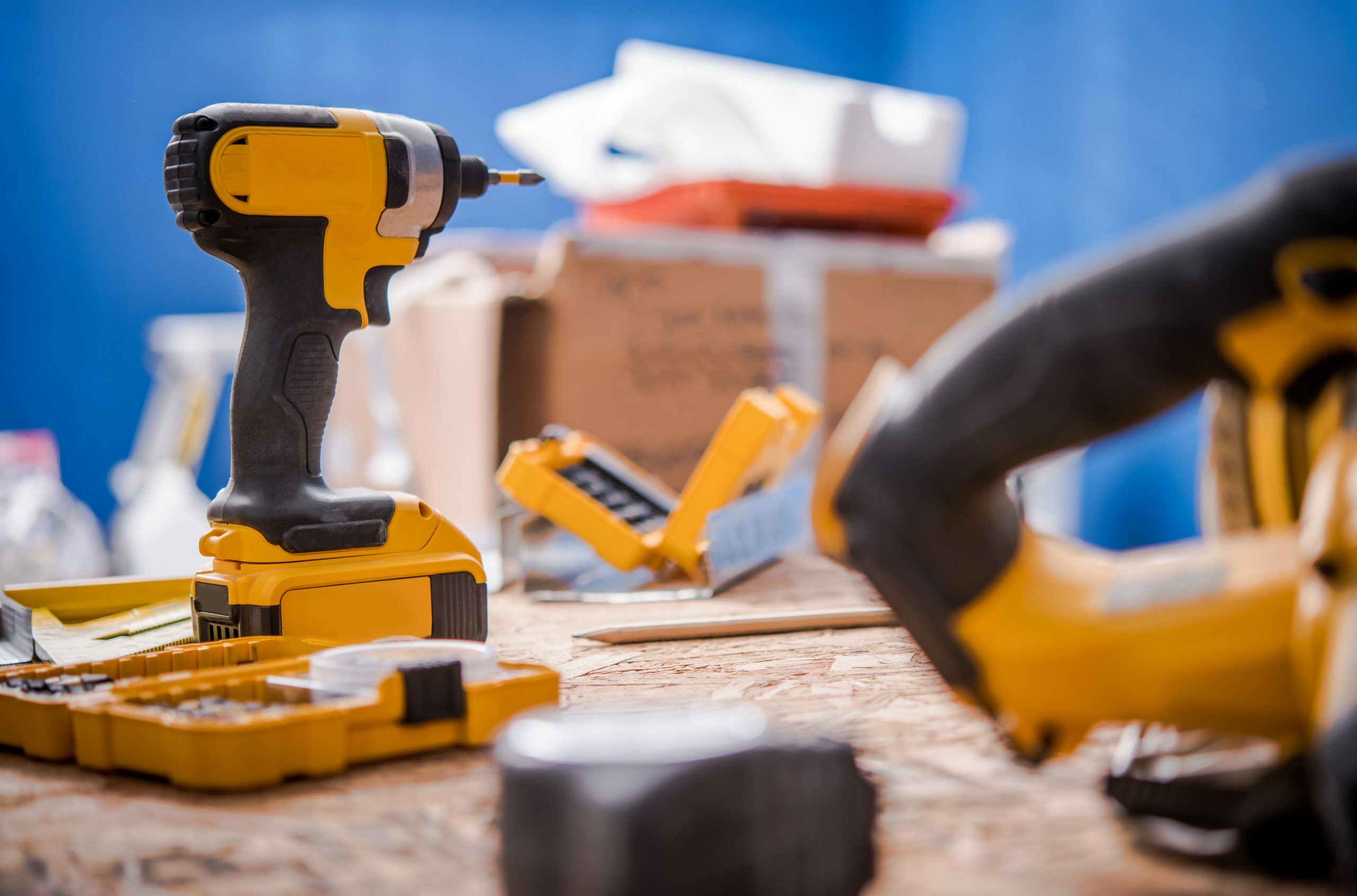 close-up of a yellow machine