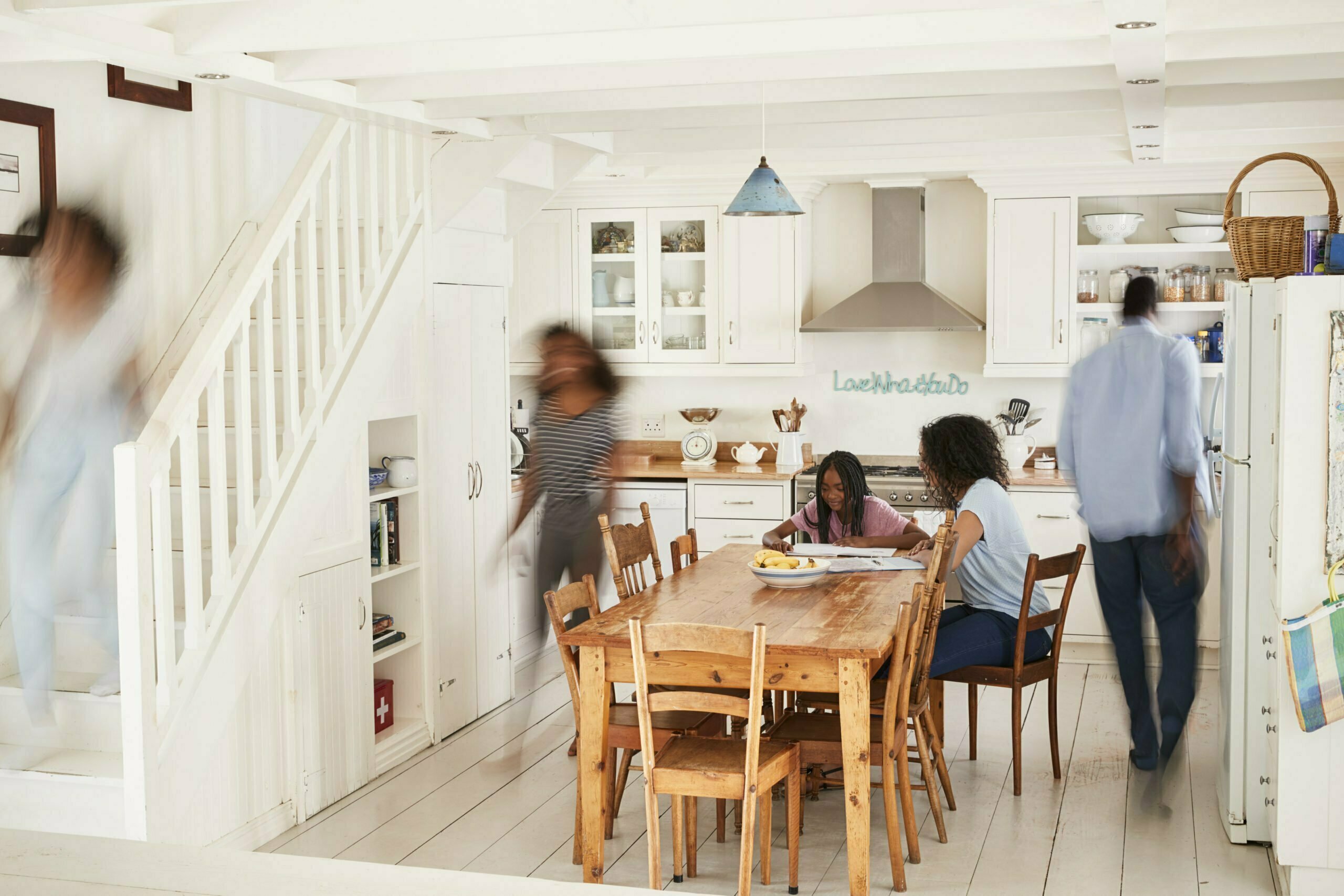 family in dinning area