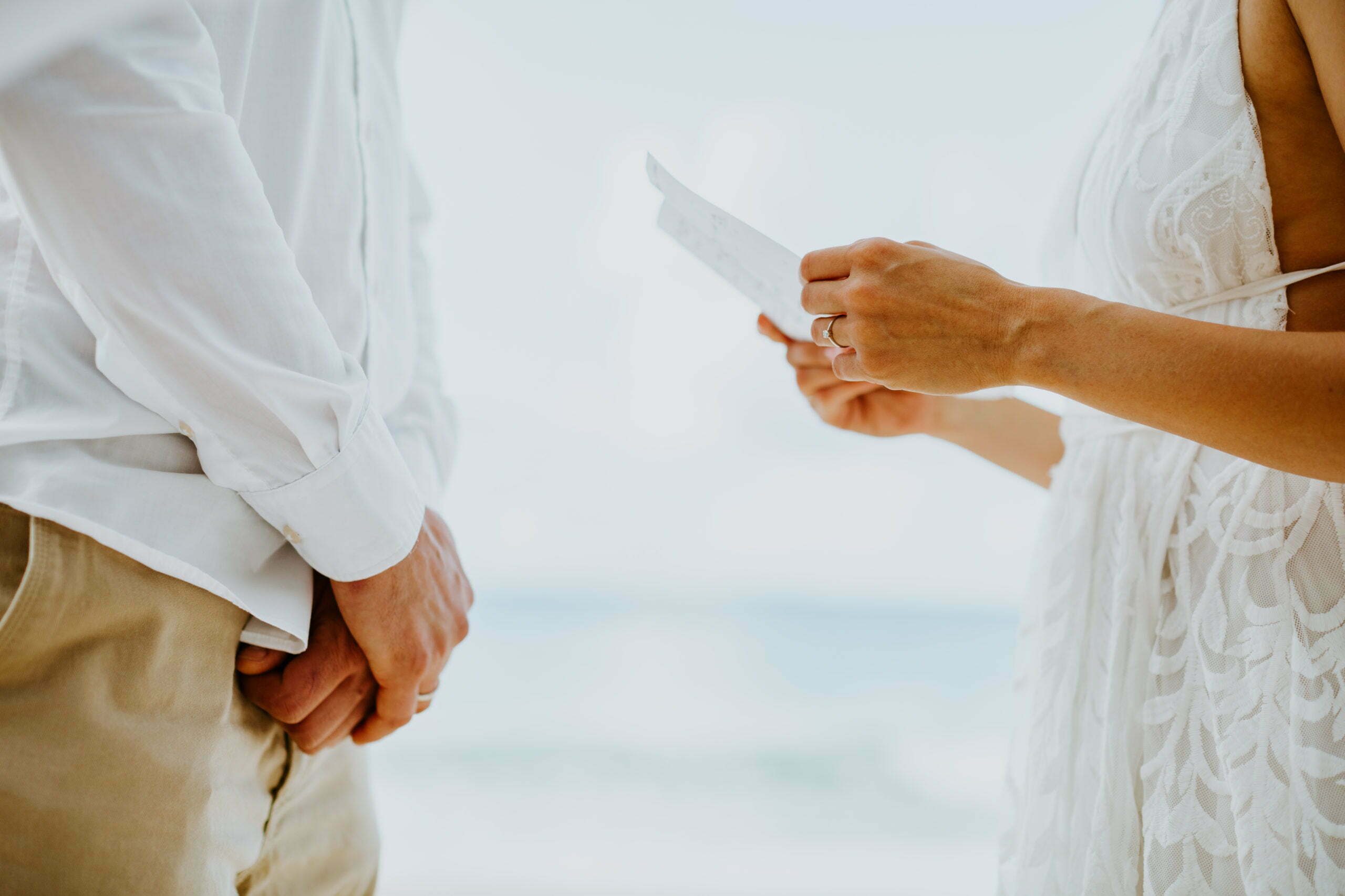 wedding vows ceremony on beach